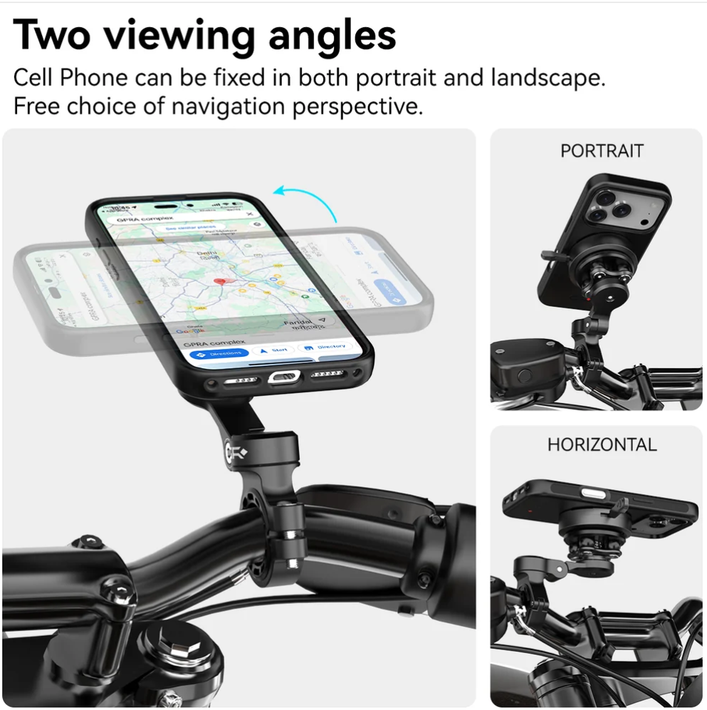 GRXPLORE GR-MT11 Next-Gen Motorcycle Handlebar Phone Mount with Vibration Dampener - Image 4