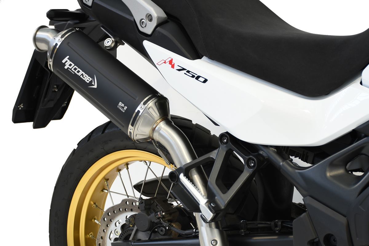 HPCorse SP-2 Short Black Titanium Exhaust (High-Mount) - Honda XL750 Transalp (2023-2026)